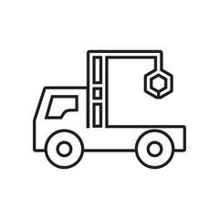 truck crane icon. Element of Constraction tools for mobile concept and web apps icon. Outline, thin line icon for website design and development, app development
