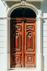 Old Wood Door In Lisbon, Portugal