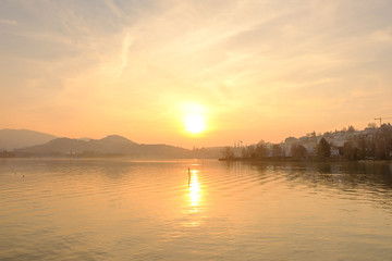 Golden view in the evening.