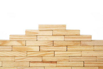 Wooden rectangles arranged differently over a white background. Copy space.Cover background template for the presentation, brochure, web, banner, catalog, poster, book, magazine