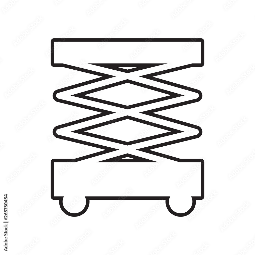 Poster scissors lift icon. element of constraction tools for mobile concept and web apps icon. outline, thi