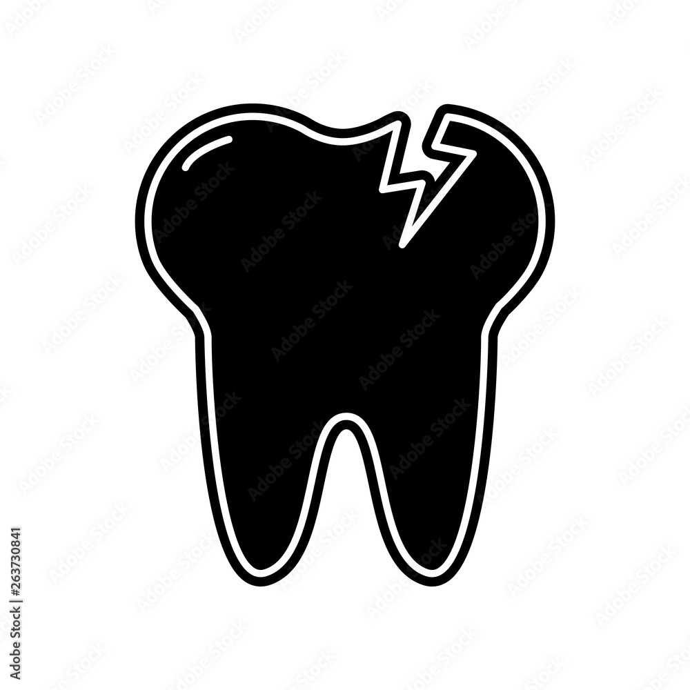 Poster tooth caries icon. element of dantist for mobile concept and web apps icon. glyph, flat icon for web