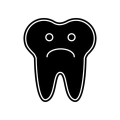 Tooth sad face sign icon. Element of Dantist for mobile concept and web apps icon. Glyph, flat icon for website design and development, app development