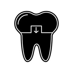 Crowned tooth icon. Element of Dantist for mobile concept and web apps icon. Glyph, flat icon for website design and development, app development