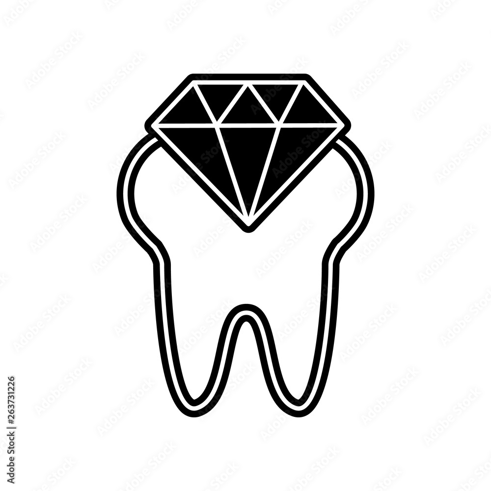 Aufkleber diamond tooth icon. element of dantist for mobile concept and web apps icon. glyph, flat icon for we