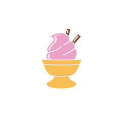 Ice cream icon on background for graphic and web design. Simple vector sign. Internet concept symbol for website button or mobile app.