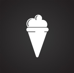 Ice cream icon on background for graphic and web design. Simple vector sign. Internet concept symbol for website button or mobile app.