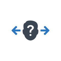 Confusion in decision making icon