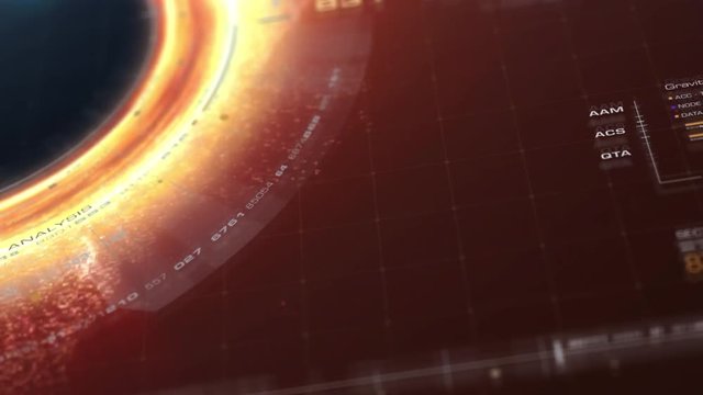 Futuristic head up display simulation of a Black Hole a region of space-time exhibiting such strong gravitational effects that nothing can escape
