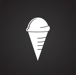 Ice cream icon on background for graphic and web design. Simple vector sign. Internet concept symbol for website button or mobile app.