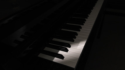 Naklejka premium Piano in the dark