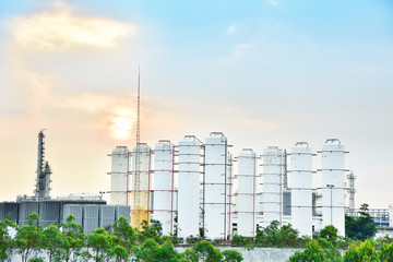 Chemical plant of refinery storage tanks