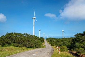 Wind turbines in the mountains