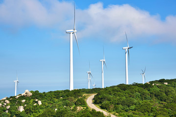 Wind turbines in the mountains