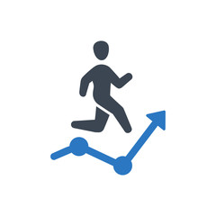 Going to success icon
