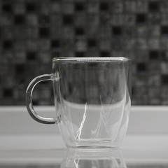 Glass empty cup