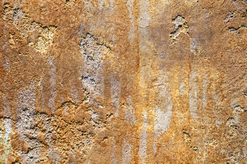 Grunge ferruginous rusty abstract vintage aged decorative detailed concrete wall for texture background. Banner with space for text. Concept modern renovation loft style, Venetian stucco, repair