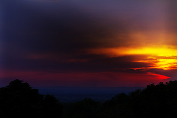 sunset in the mountains