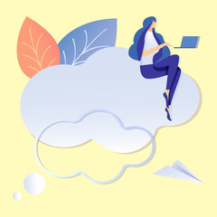 Cloud Technology Abstract Vector Flat Illustration