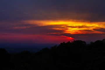 sunset in the mountains