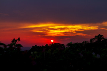 sunset in the mountains