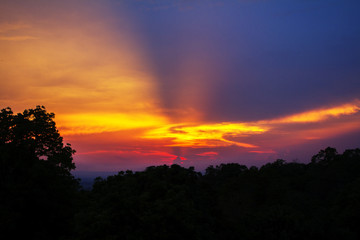 sunset in the mountains