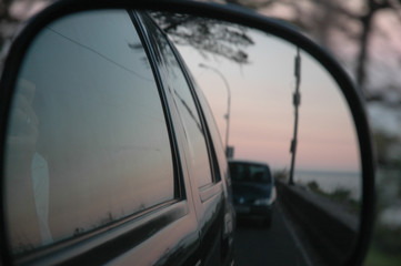 sunset on mirror