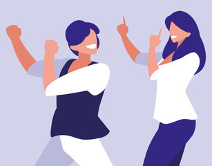 Fototapeta premium young couple dancing characters