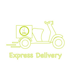 Delivery motorbike. Fast and convenient shipping.