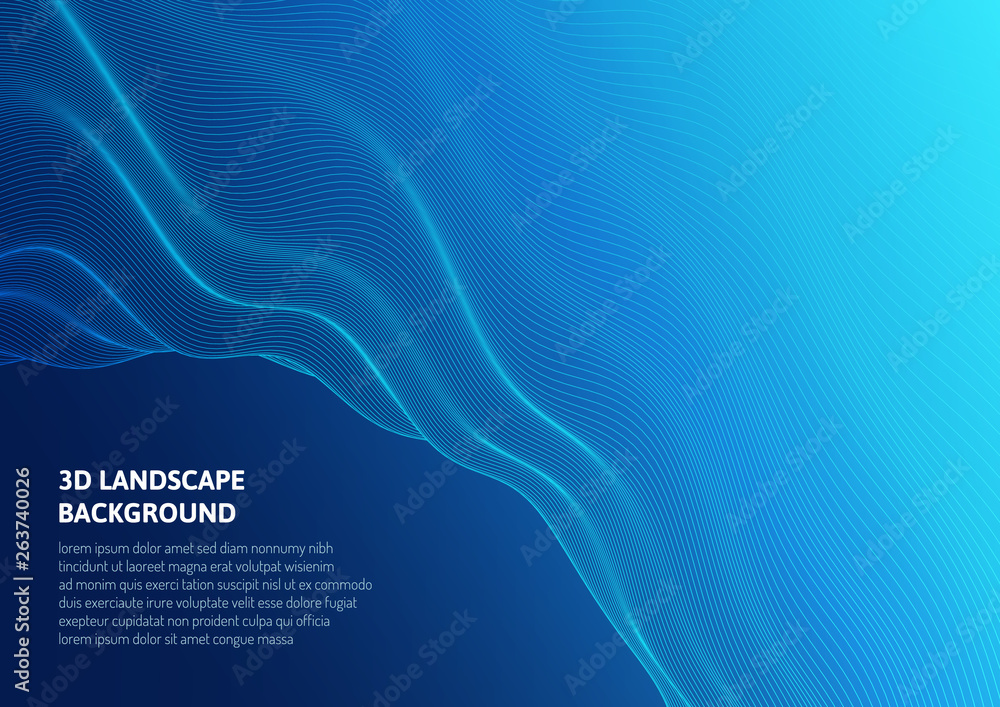 Aufkleber abstract background with volumetric waves. volumetric forms of lines.