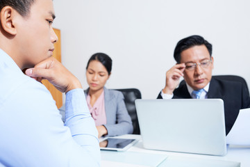 Obraz premium Tense moment at interview