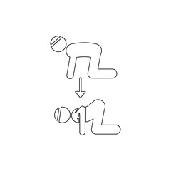 fitness, knee bent, posture outline icon. Element of fitness illustration. Signs and symbols icon can be used for web, logo, mobile app, UI, UX