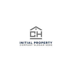 Logo template vector Design, property, real estate with the initials CH - Vector
