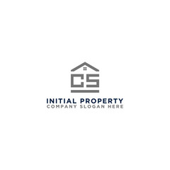 Logo template vector Design, property, real estate with the initials CS - Vector