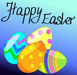 Easter card with four eggs