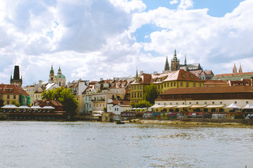Prague castle by the river Vltava