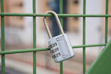 padlock on fence