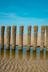 breakwater on the beach of Burgh Haamstede, The Netherlands