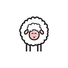 Sheep icon. Animal head. Silhouette icon sheep. Farm sign. Graph symbol for your web site design, logo, app, UI. Ewes.
