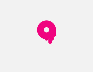 Abstract geometric pink donut icon logo
