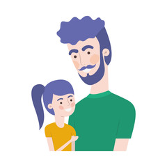 father with daughter avatar character