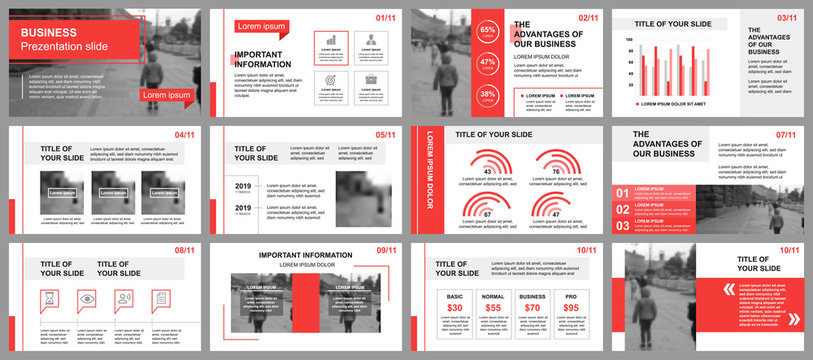 Business presentation slides templates from infographic elements. Can be used for presentation template, flyer and leaflet, brochure, corporate report, marketing, advertising, annual report, banner.
