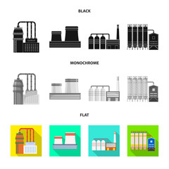 Obraz premium Vector design of production and structure logo. Set of production and technology stock symbol for web.