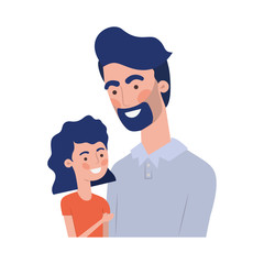 father with daughter avatar character