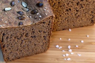 Black rye homemade bread