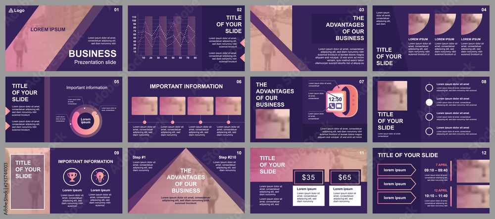 Poster business presentation slides templates from infographic elements. can be used for presentation templ