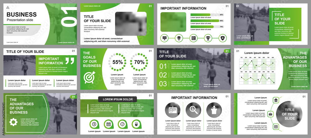 Fototapete business presentation slides templates from infographic elements. can be used for presentation templ