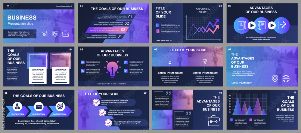 Poster business presentation slides templates from infographic elements. can be used for presentation templ