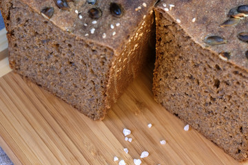 Black rye homemade bread