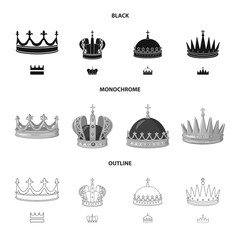 Vector design of medieval and nobility icon. Set of medieval and monarchy stock symbol for web.